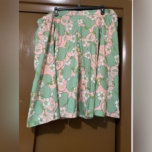 Modcloth 4xl Pink & Green Fruit Print Skirt